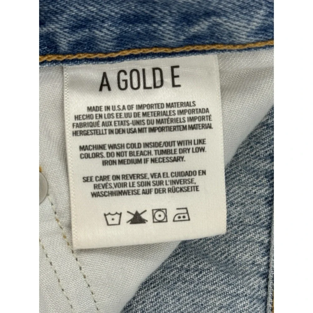 Agolde Criss Cross Jeans Womens Size 26 Blue Light Wash Denim Button Fly USA - Picture 10 of 11